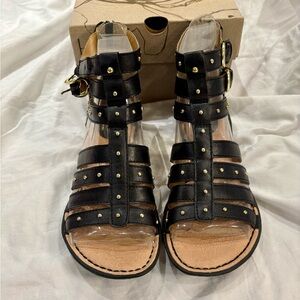 B. O. C. Born Concept Black Studded Gladiator Sandals size 9 New without tags